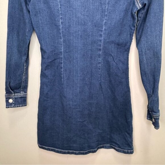 Dex Denim Long Sleeve Button Down Mini Dress Size XS - Picture 8 of 10